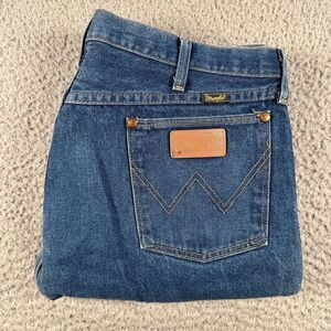 Vtg Wrangler Jeans Mens‎ 38x36(36x32 Fit) Blue 13MWZPW Straight Made In USA Flaw